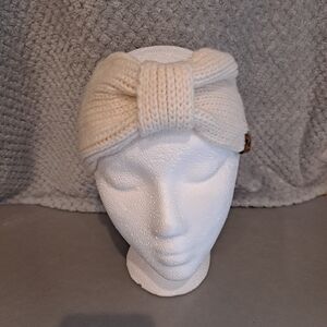 BearPaw Ivory Cream Knit Knotted Headband